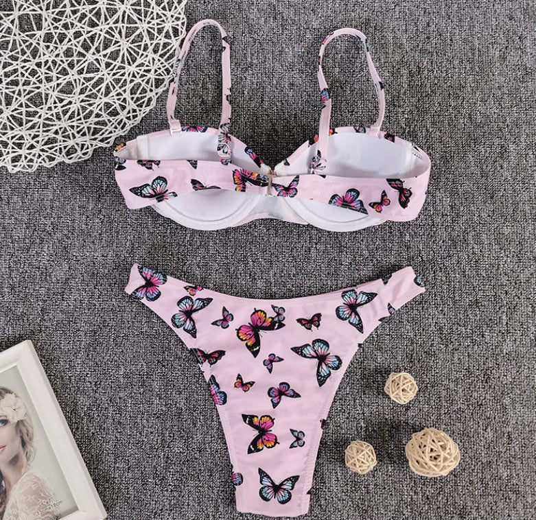 Pink butterfly bikini