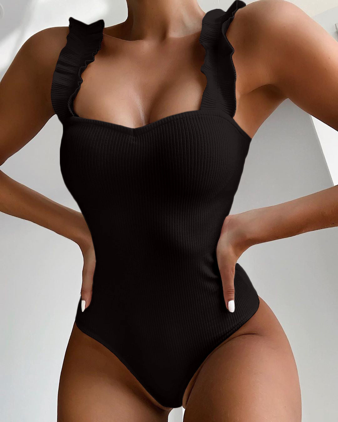 Ripple sleaves swimsuit