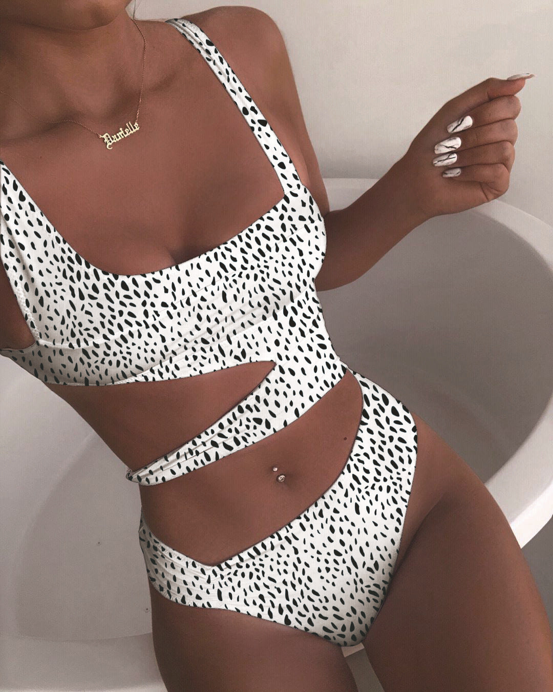 Double cut out swimsuit