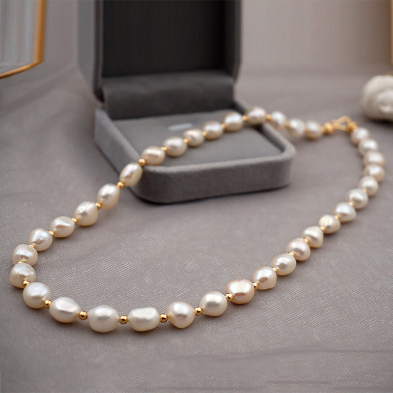 luxury pearl necklace, bracelet and earring