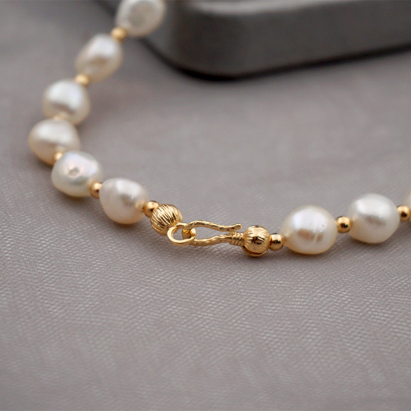 luxury pearl necklace, bracelet and earring