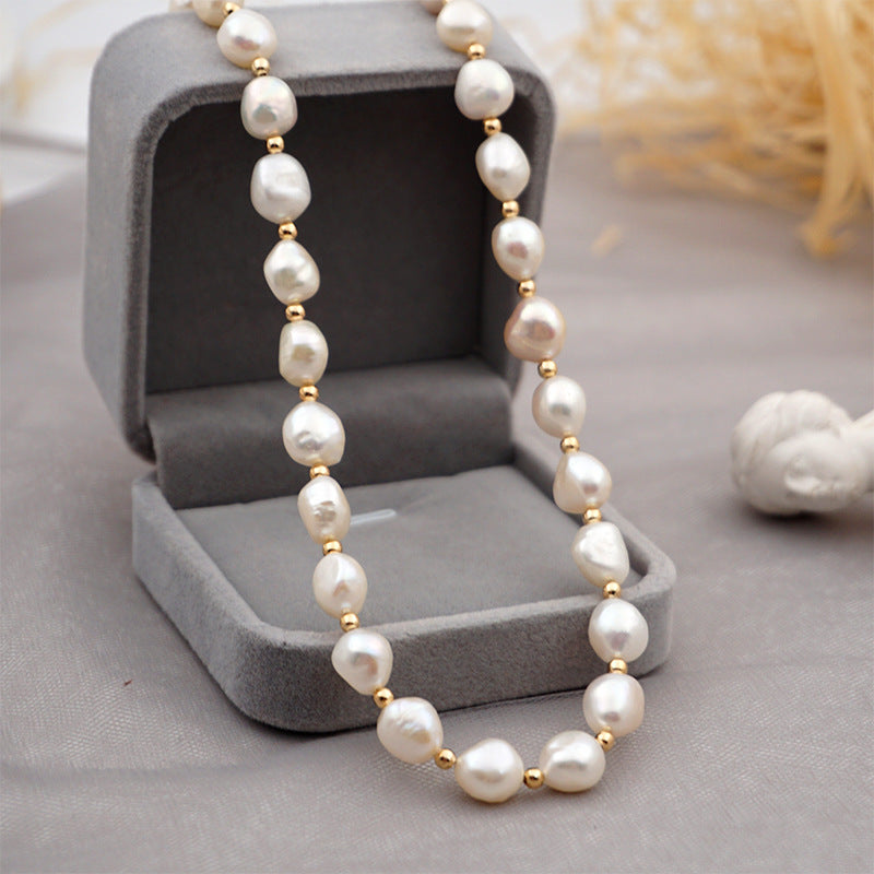 luxury pearl necklace, bracelet and earring