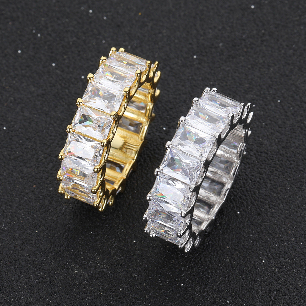 7mm Single Row Rectangular Zircon Ring