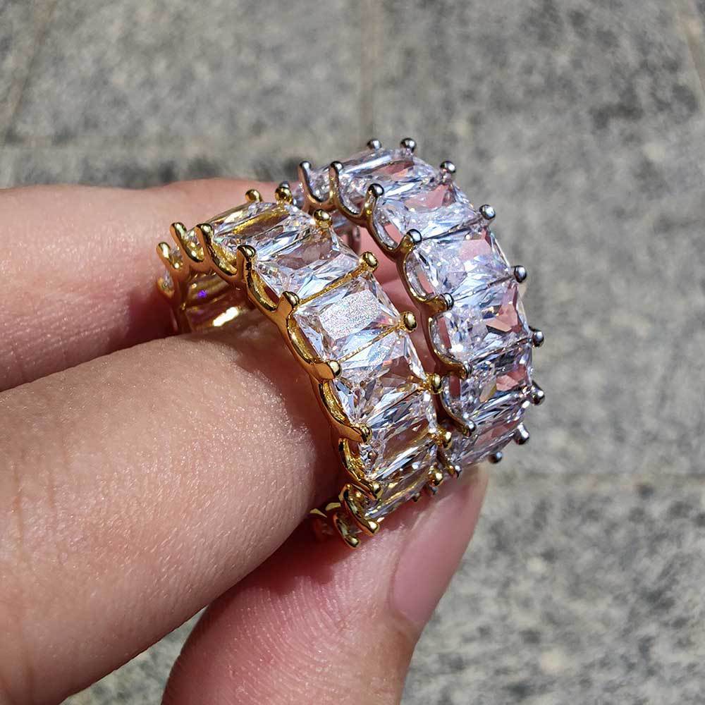 7mm Single Row Rectangular Zircon Ring