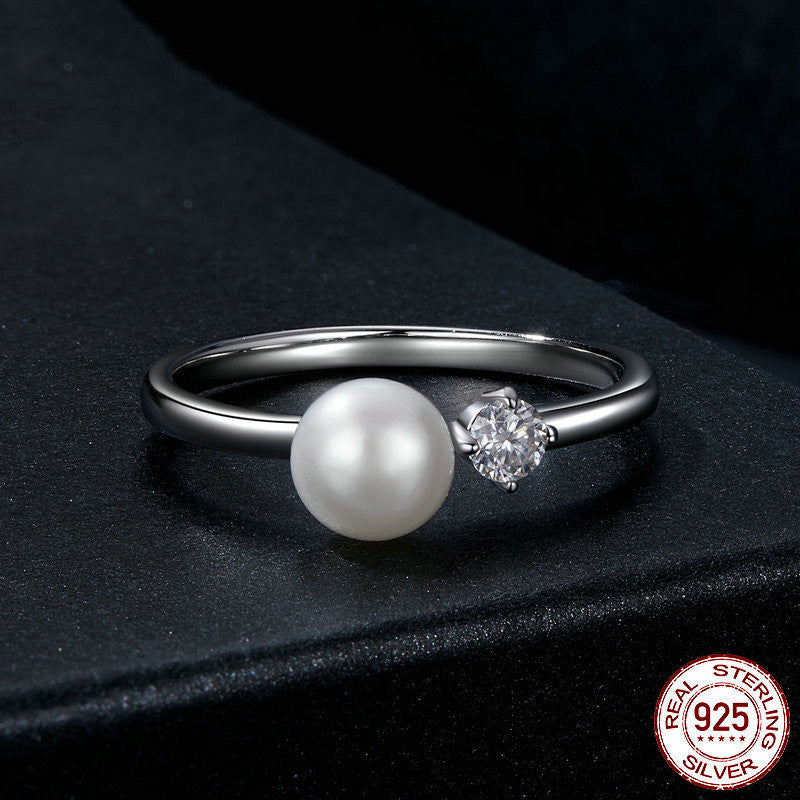 Freshwater Pearl Moissanite Ring