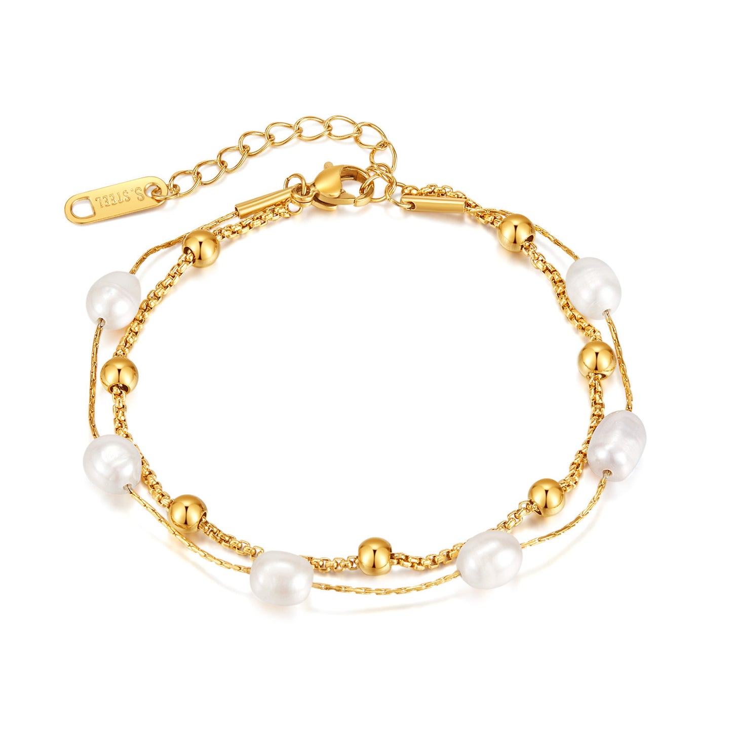 Versatile Natural Freshwater Pearl Duo Bracelet