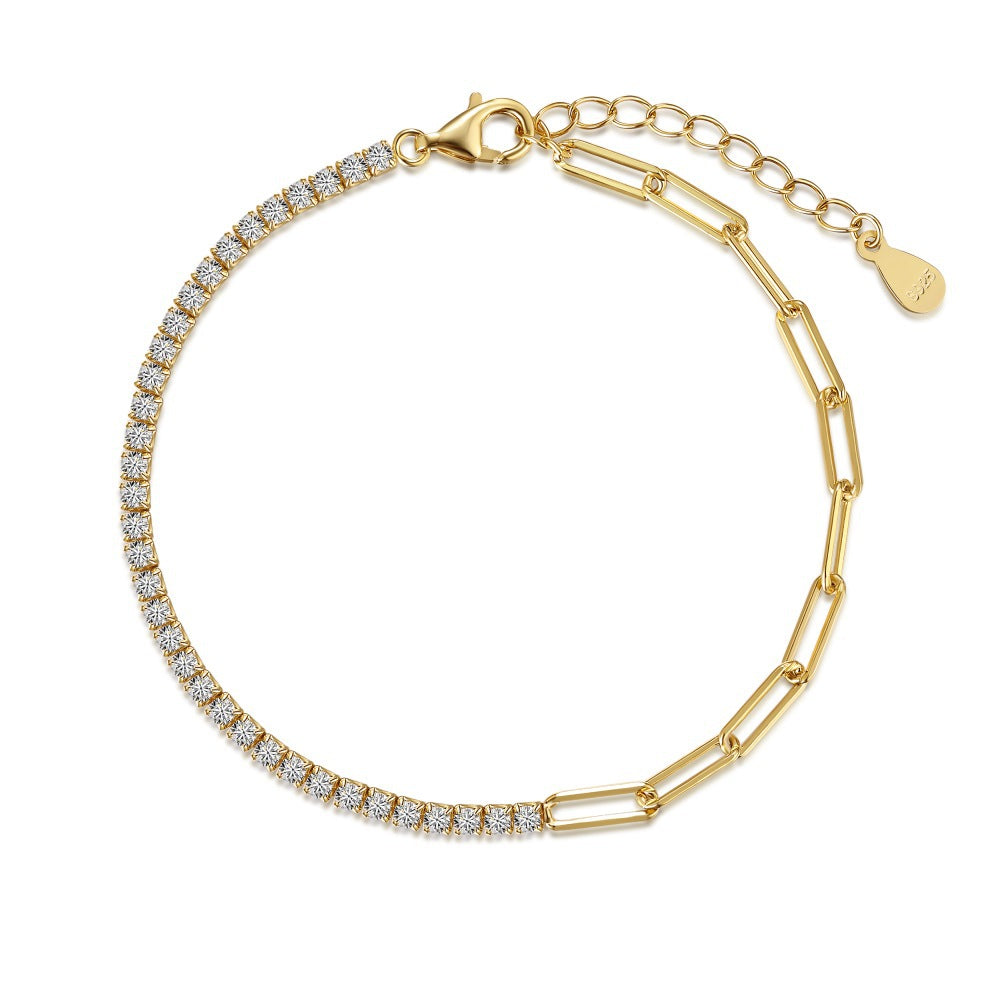 Tennis Chain Clip Double Bracelet