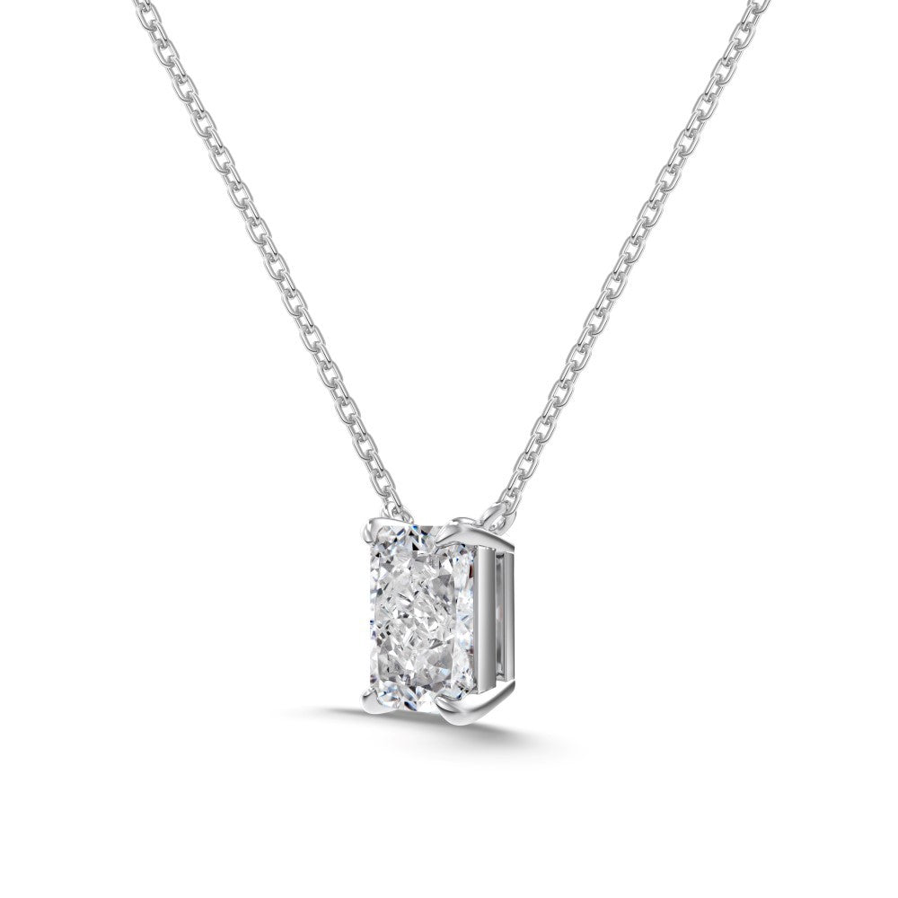 White Rectangular Diamond Necklace