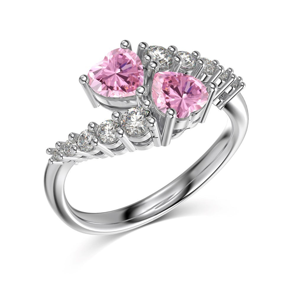 Hearts intertwined ring