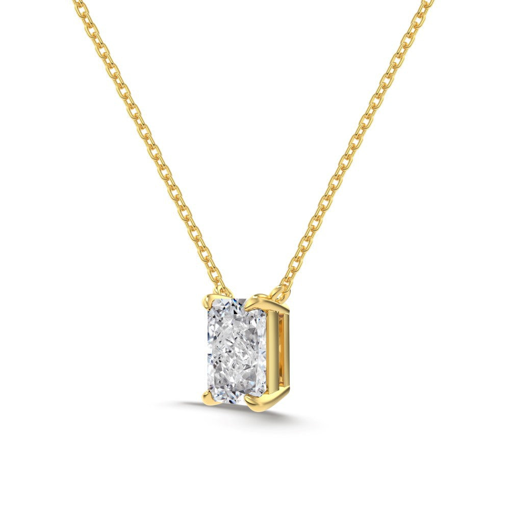 White Rectangular Diamond Necklace