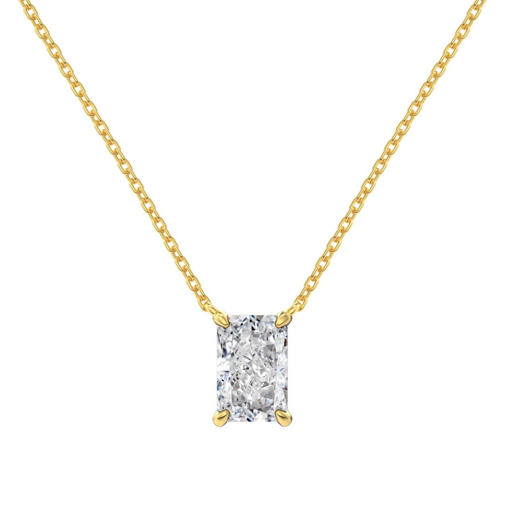 White Rectangular Diamond Necklace