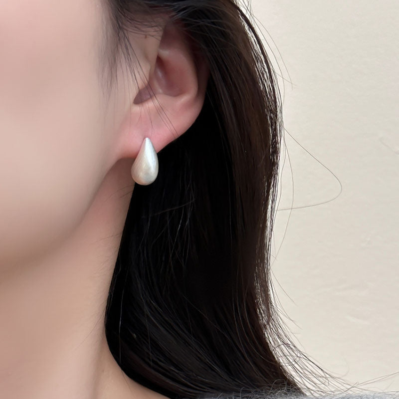 Water Drop Bean-shaped Stud Earrings