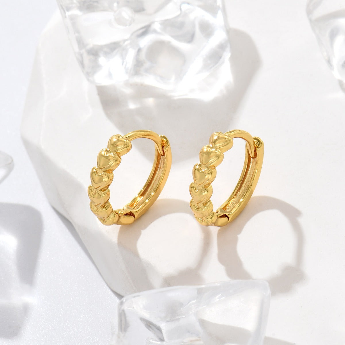 Gold Bamboo Geometric Earring