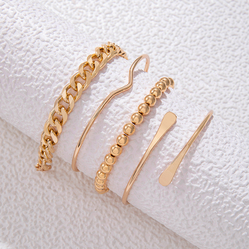 Thick Chain 4-piece Bracelet