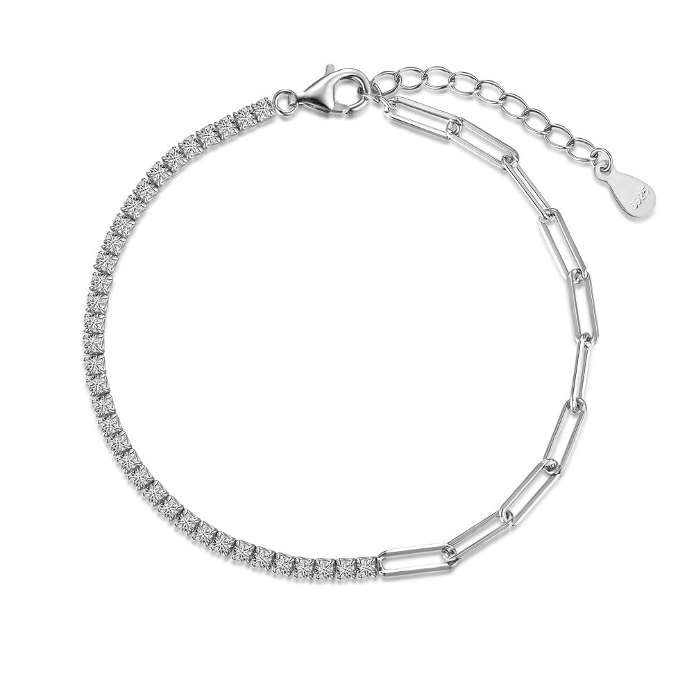 Tennis Chain Clip Double Bracelet