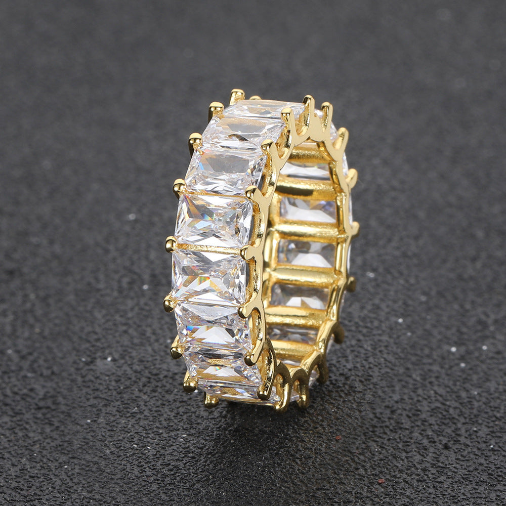 7mm Single Row Rectangular Zircon Ring