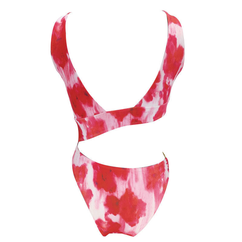 Solid Colour Hollow-out hip swimsuit