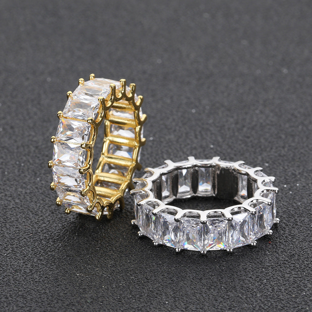 7mm Single Row Rectangular Zircon Ring