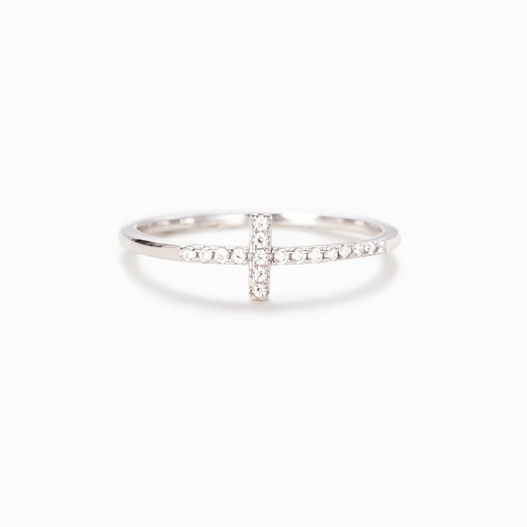 Fine Diamond Cross Ring