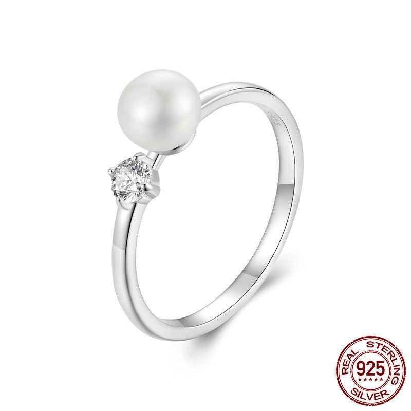 Freshwater Pearl Moissanite Ring