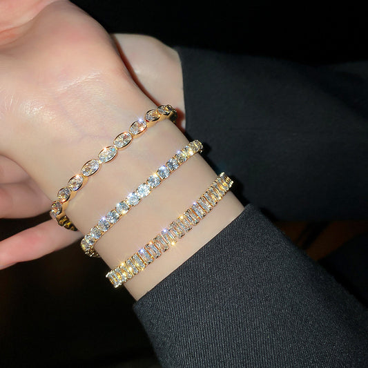 Geometric Tennis Zircon Bracelet